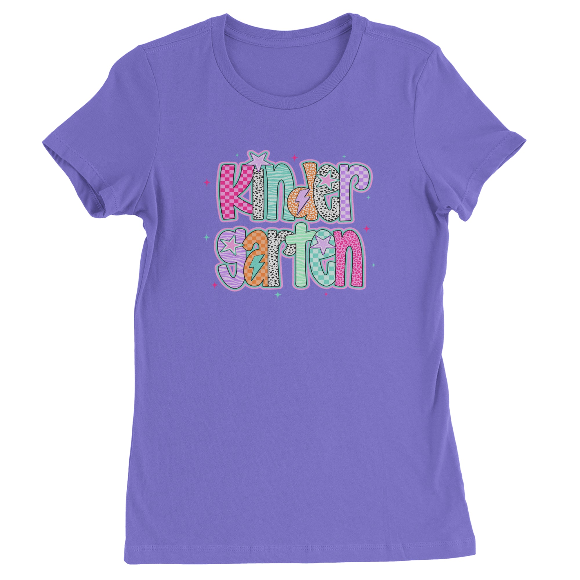 Kindergarten Cutie Colorful Back to School Womens T-shirt Purple
