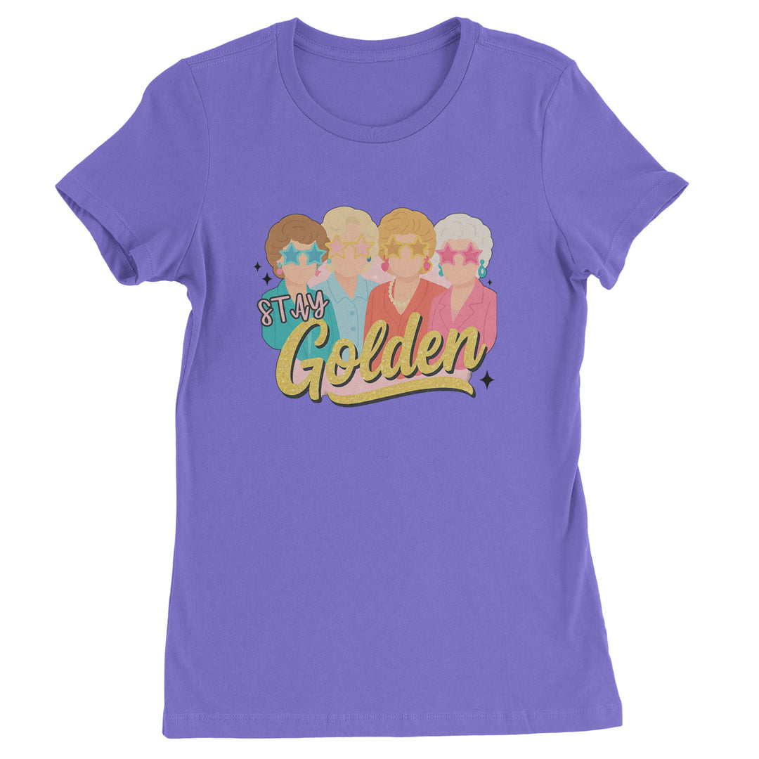 Stay Golden Girls Retro Womens T-shirt Purple