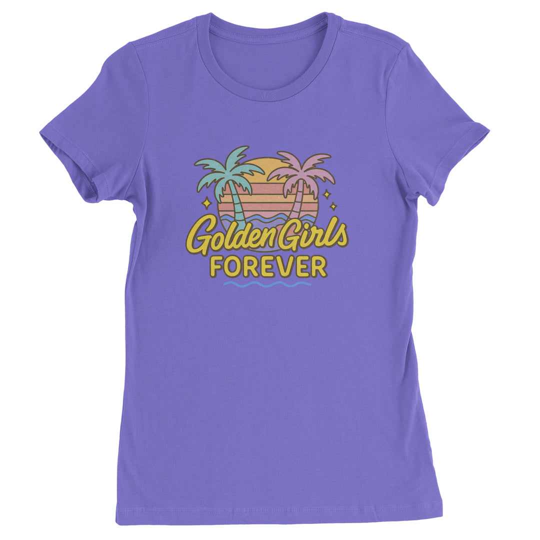 Golden Girls Forever Retro Sunset Womens T-shirt Purple