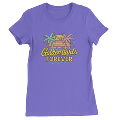 Golden Girls Forever Retro Sunset Womens T-shirt Purple