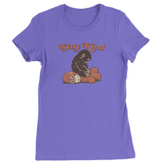 Punch Stay Kind Macaque Womens T-shirt Purple
