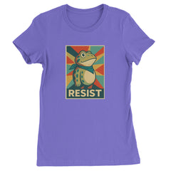 Resist Portland Protest Frog Womens T-shirt Purple