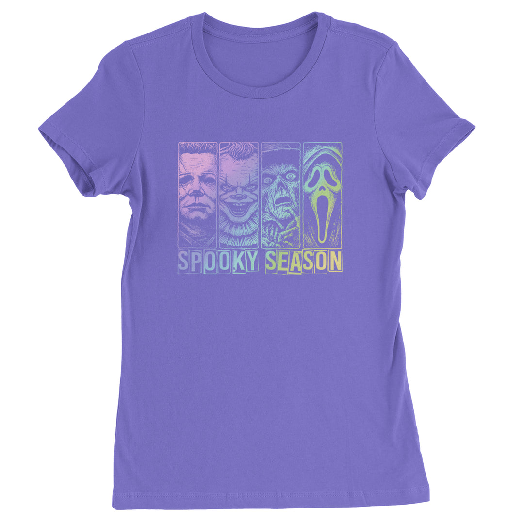 Spooky Season Horror Icons Halloween Womens T-shirt Purple