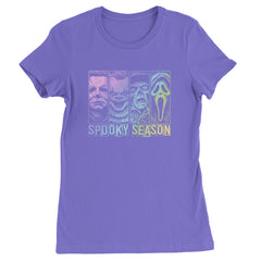 Spooky Season Horror Icons Halloween Womens T-shirt Purple