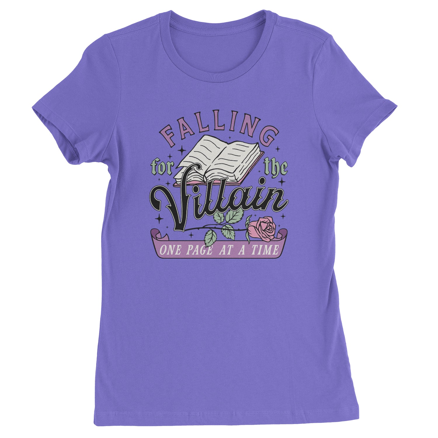 Falling For The Villain One Page At A Time  Womens T-shirt Purple