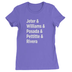 Jeter & Williams & Posada & Pettitte & Rivera Womens T-shirt Purple