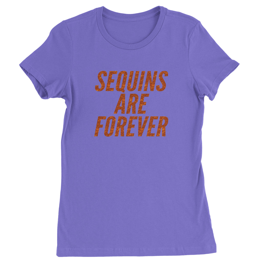 Sequins Are Forever Retro Glam Womens T-shirt Purple