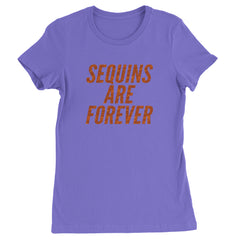 Sequins Are Forever Retro Glam Womens T-shirt Purple