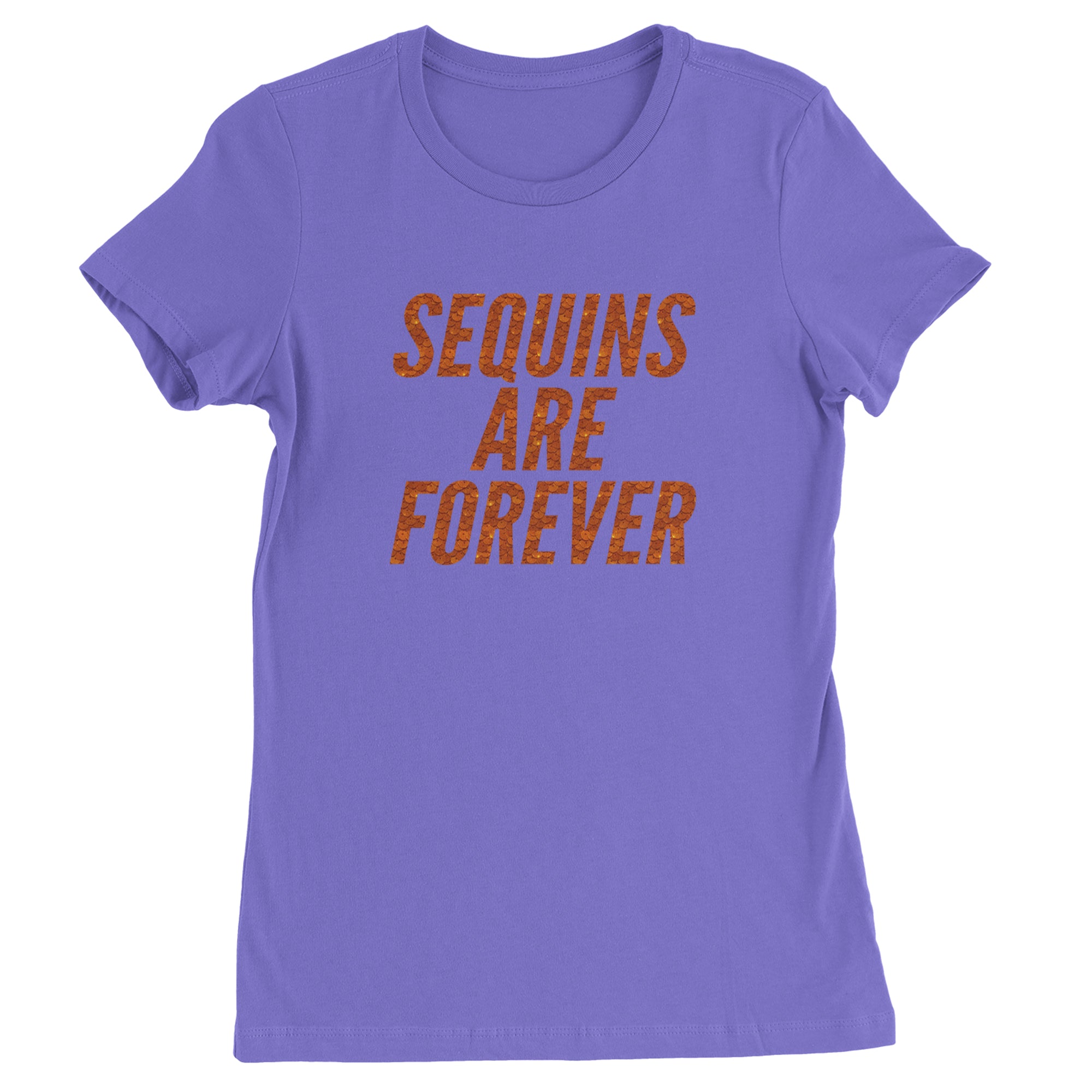 Sequins Are Forever Retro Glam Womens T-shirt Purple