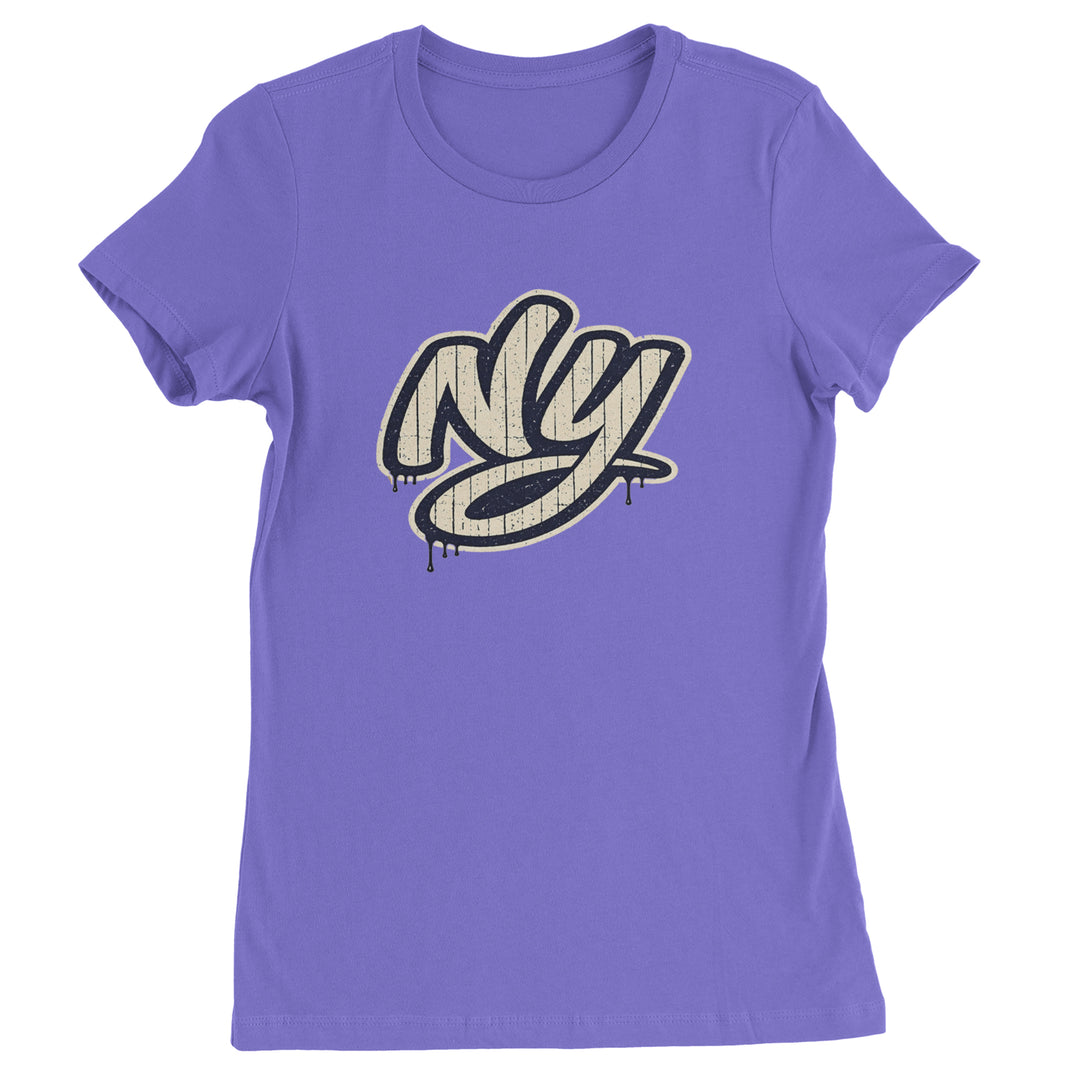 NYC New York City Grunge Street Womens T-shirt Purple