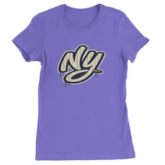 NYC New York City Grunge Street Womens T-shirt Purple