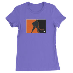 Hockey Enforcer Retro Vintage Womens T-shirt Purple