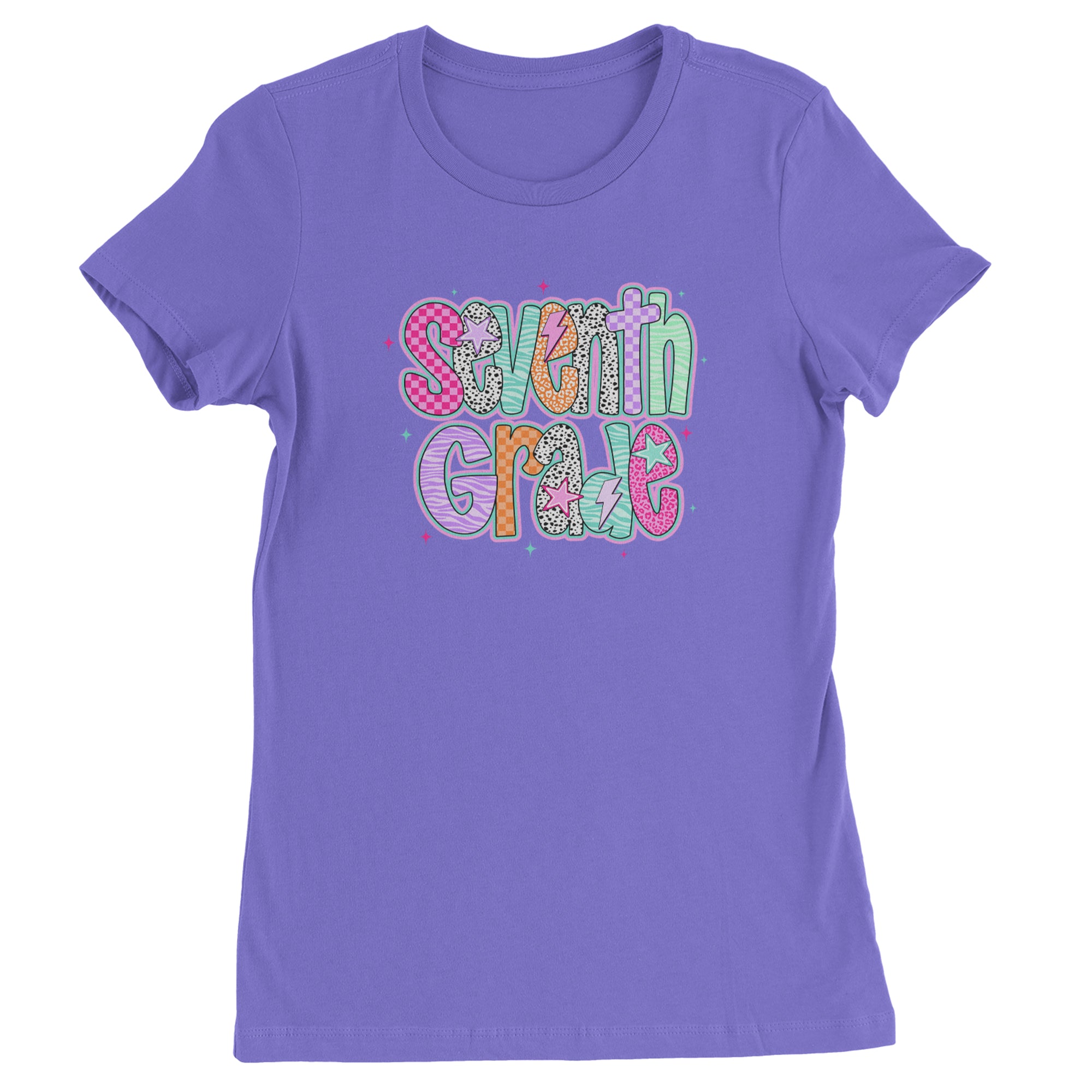 Seventh Grade Swagger Colorful Back to School Womens T-shirt Purple
