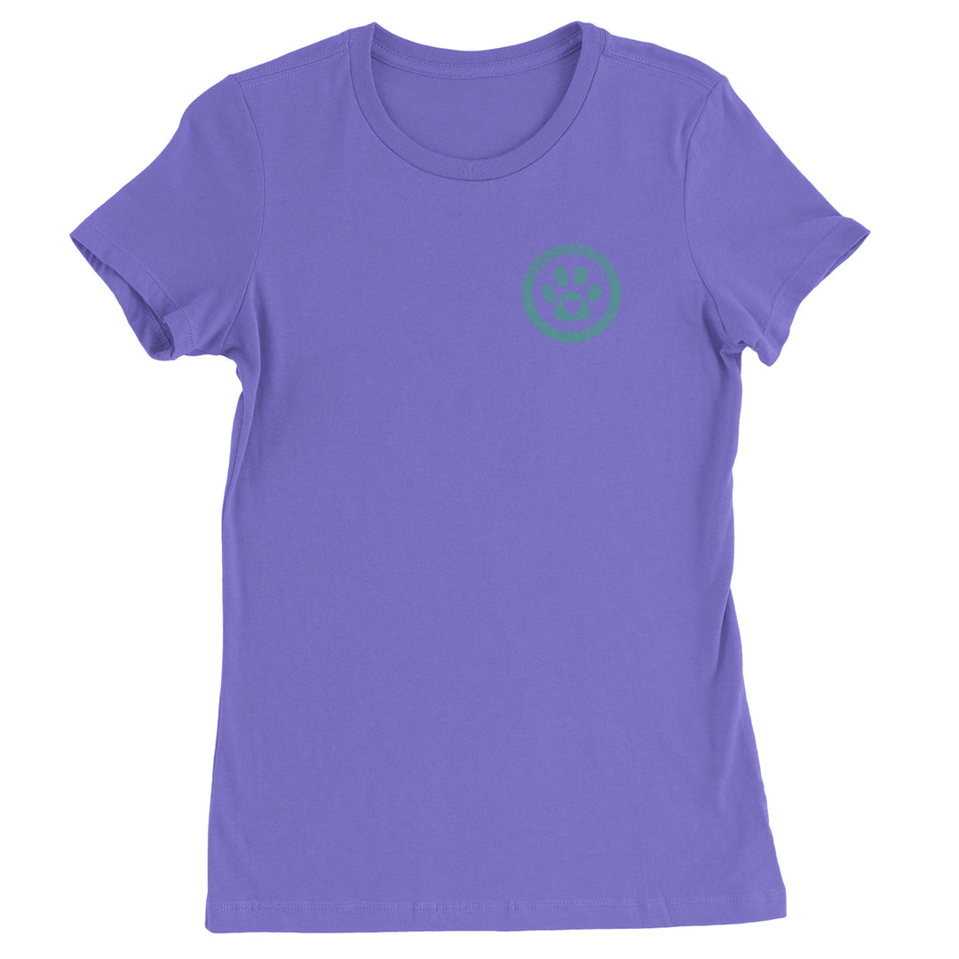 TLC To Love a Canine Dog Rescue Teal Womens T-shirt Purple