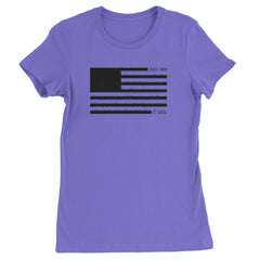 Redacted American Flag Womens T-shirt Purple