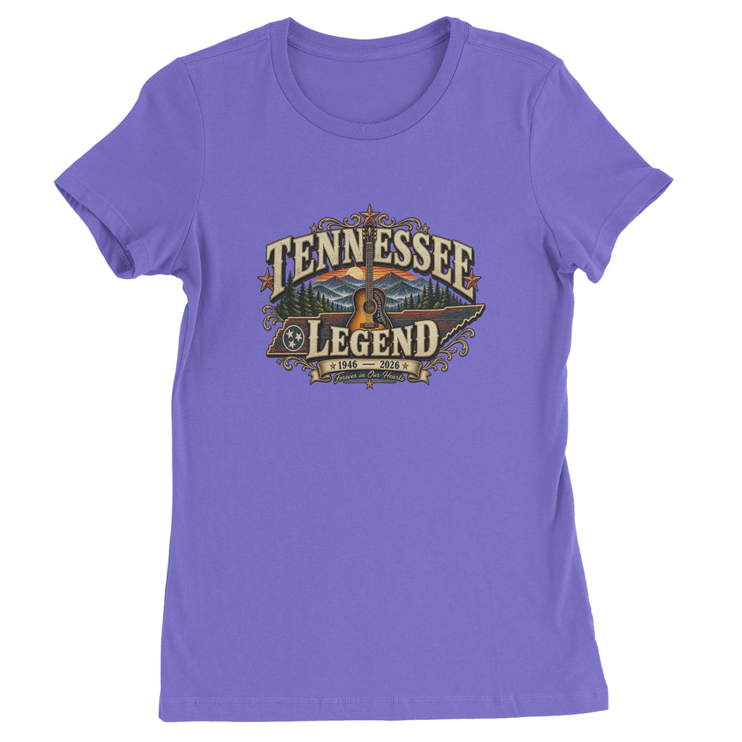 Tennessee Legend Country Music Dolly Womens T-shirt Purple