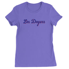 Los Doyers LA Baseball Womens T-shirt Purple