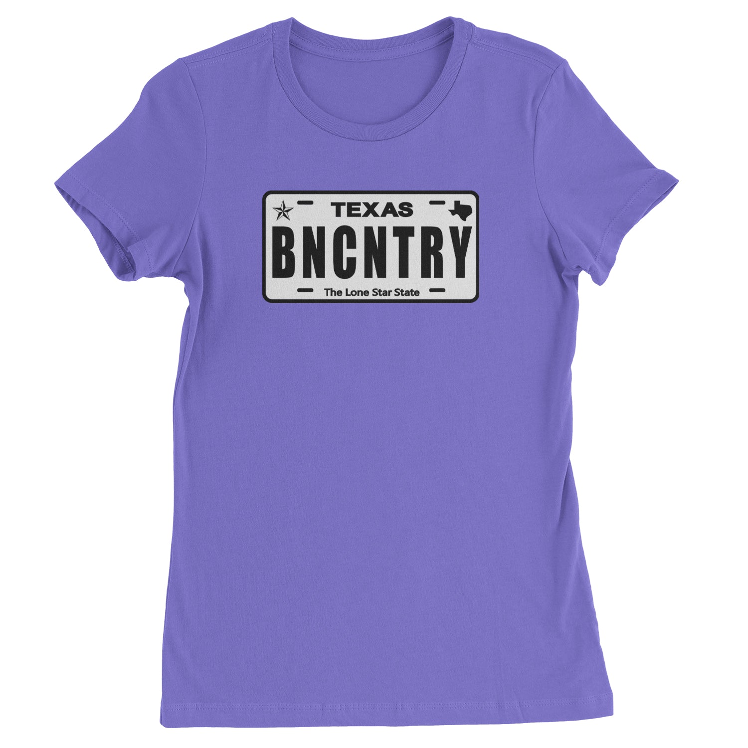 Texas License Plate BNCNTRY  Womens T-shirt Purple