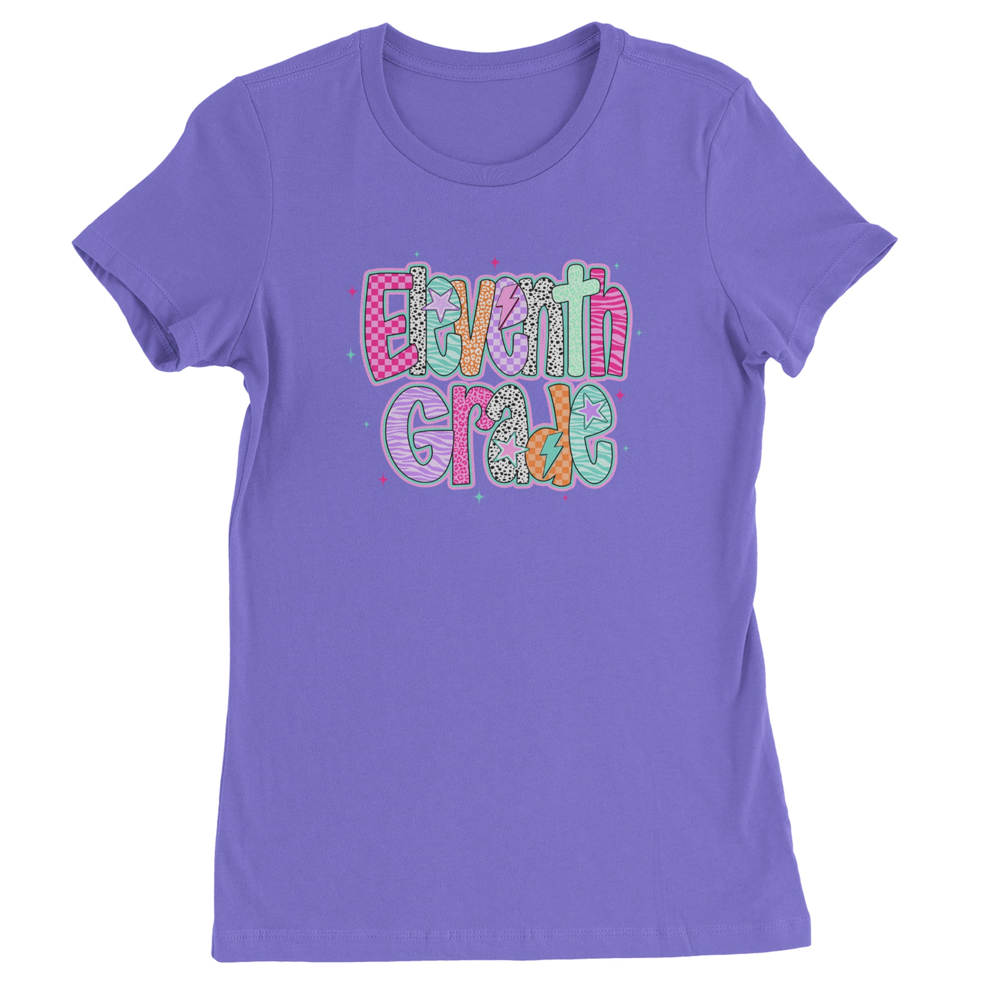 Eleventh Grade Extra Colorful Back to School Womens T-shirt Purple