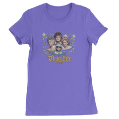 Golden Chain Thug Life Girls Womens T-shirt Purple