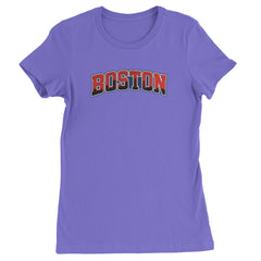 Boston City Pride Skyline Womens T-shirt Purple