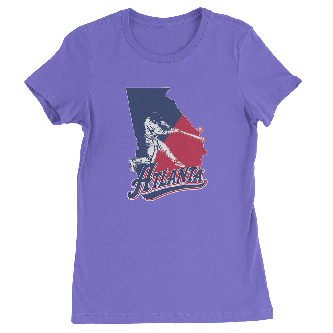 Atlanta Georgia Batter Up Womens T-shirt Purple