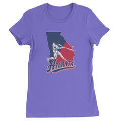 Atlanta Georgia Batter Up Womens T-shirt Purple