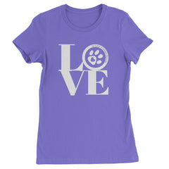 TLC LOVE Dog Rescue Womens T-shirt Purple