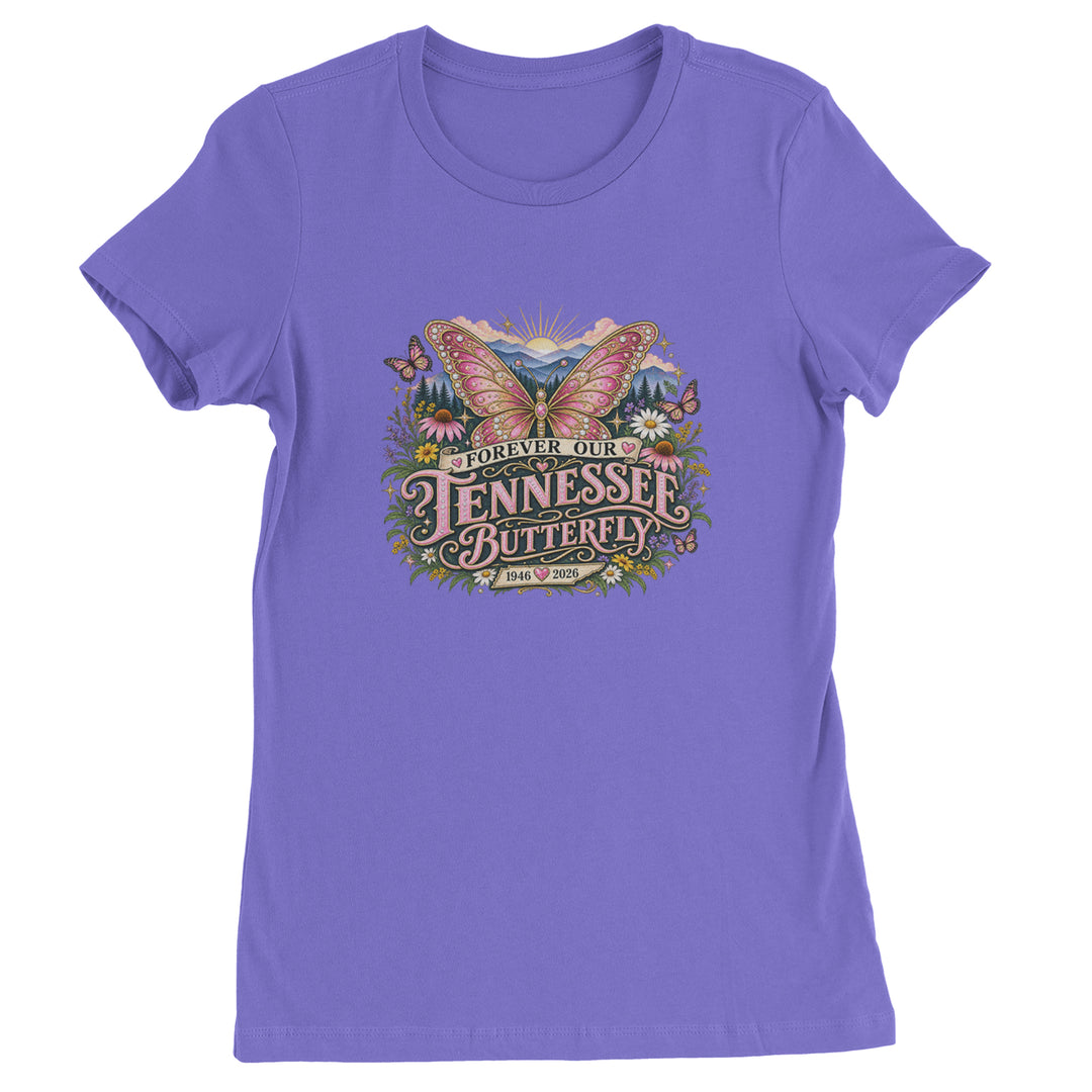 Forever Our Tennessee Butterfly Dolly Womens T-shirt Purple