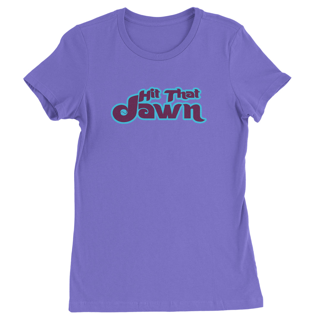 Hit That Jawn Philly Baseball graphic on Women's Heavyweight Cotton T-Shirt in Purple