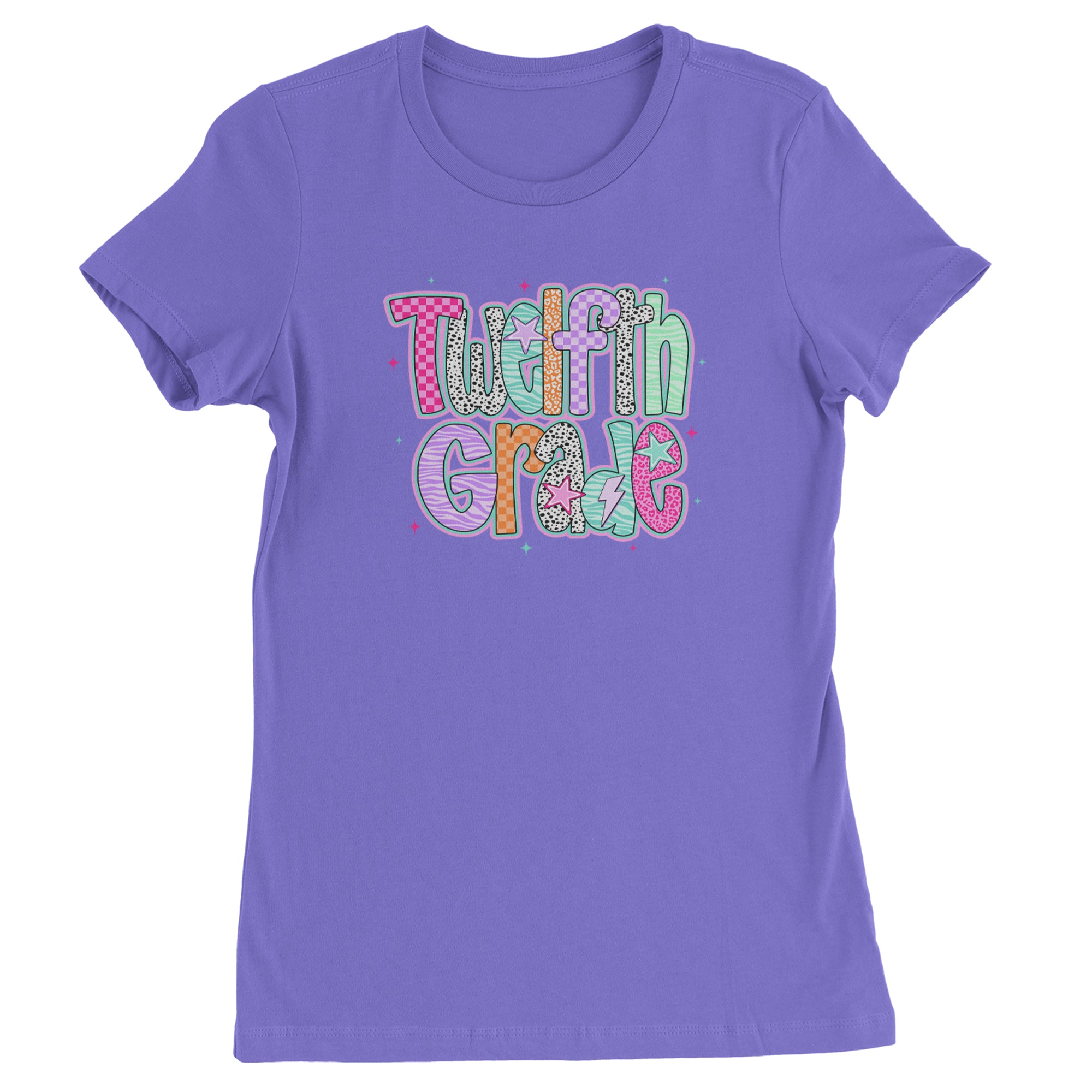 Senior Year Colorful Back to School Womens T-shirt Purple