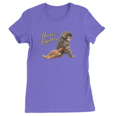 Punch Brave Together Stuffed Animal Womens T-shirt Purple