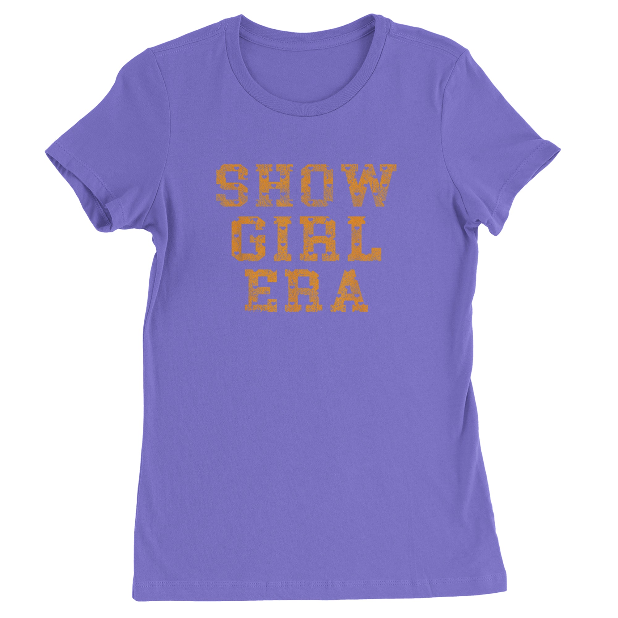 Vintage Showgirl Era Heart Womens T-shirt Purple
