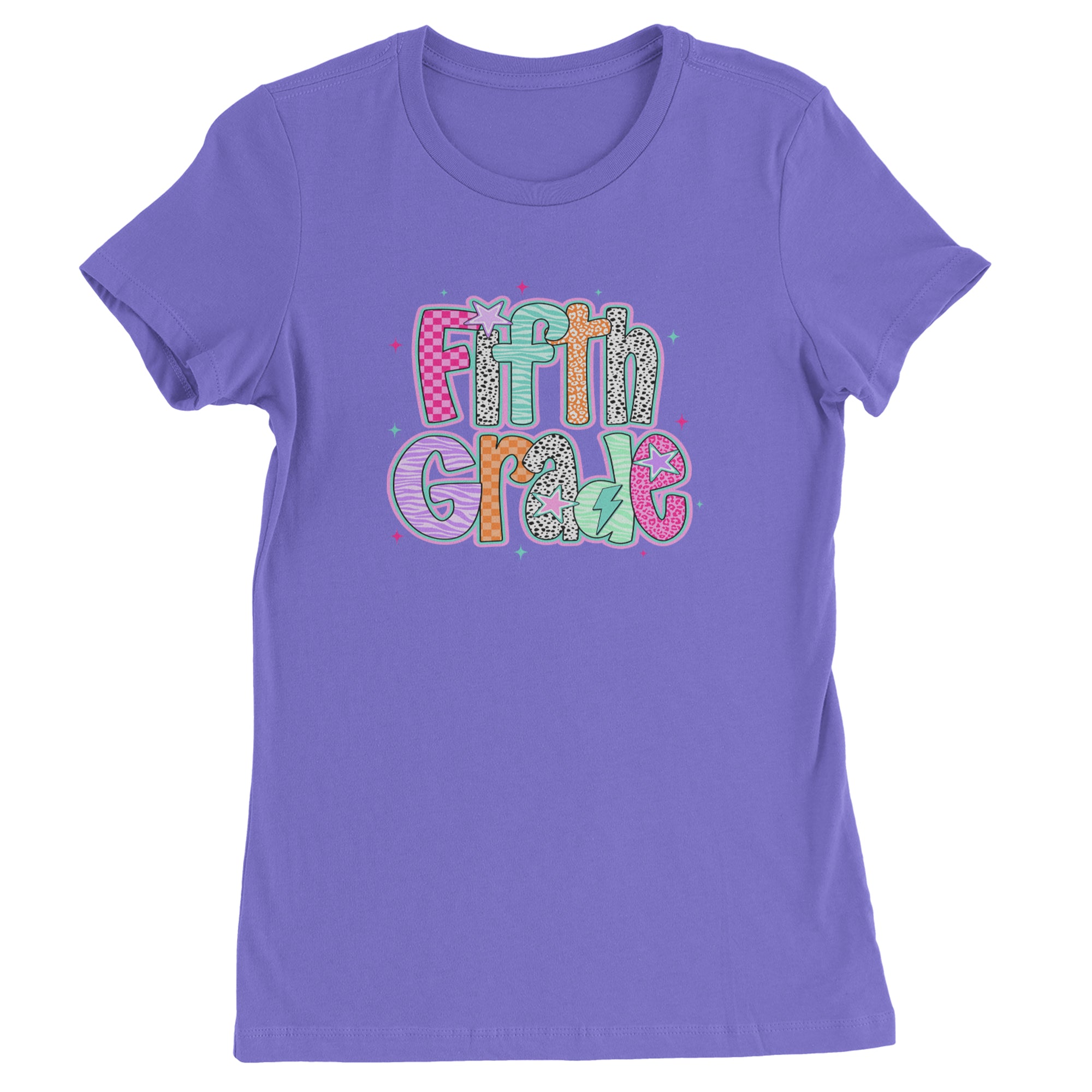 Fifth Grade Fly Colorful Back to School Womens T-shirt Purple