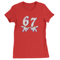 67 Hands Meme Viral Drill Womens T-shirt Red