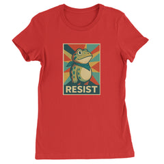 Resist Portland Protest Frog Womens T-shirt Red