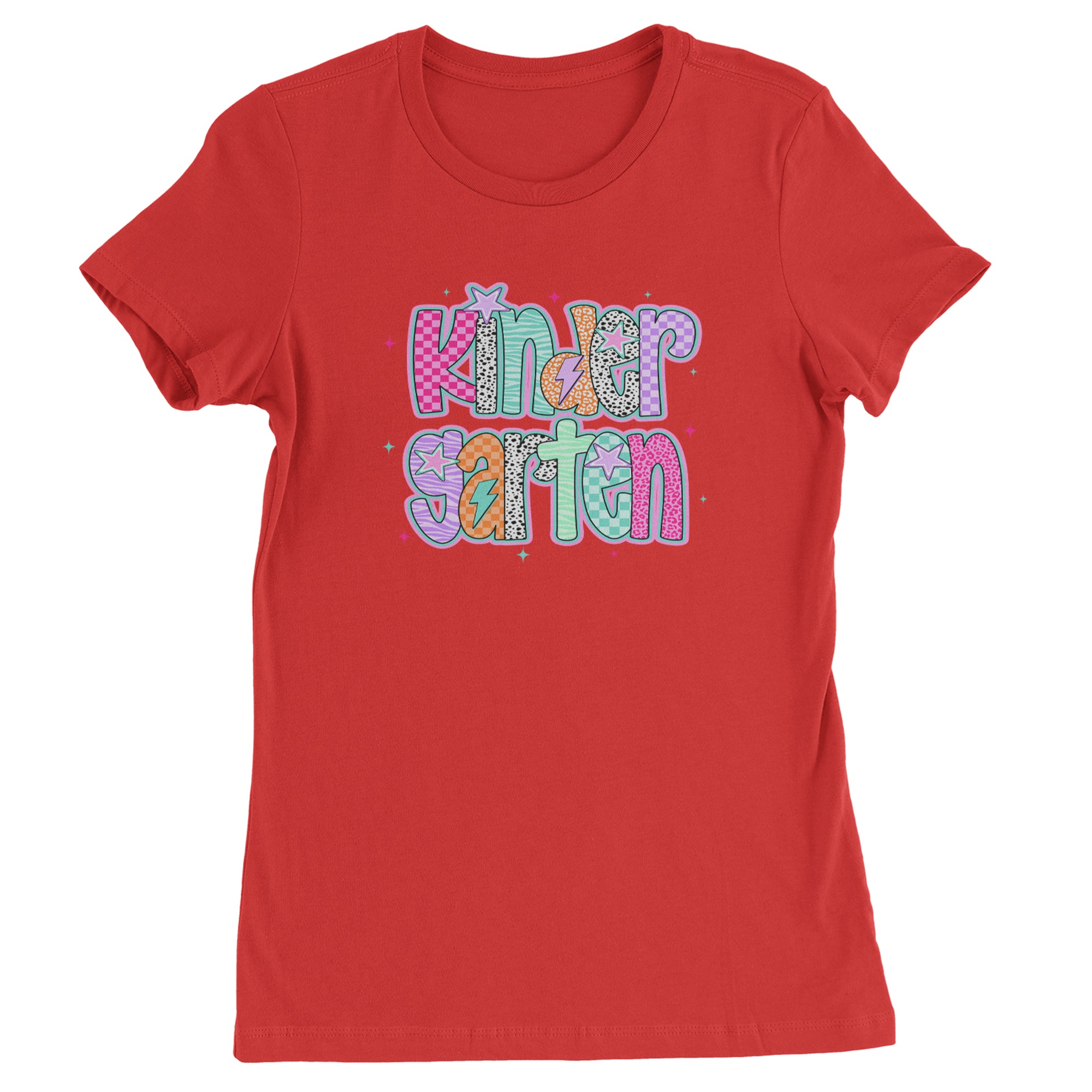 Kindergarten Cutie Colorful Back to School Womens T-shirt Red