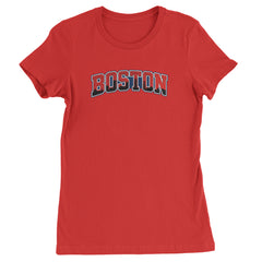 Boston City Pride Skyline Womens T-shirt Red