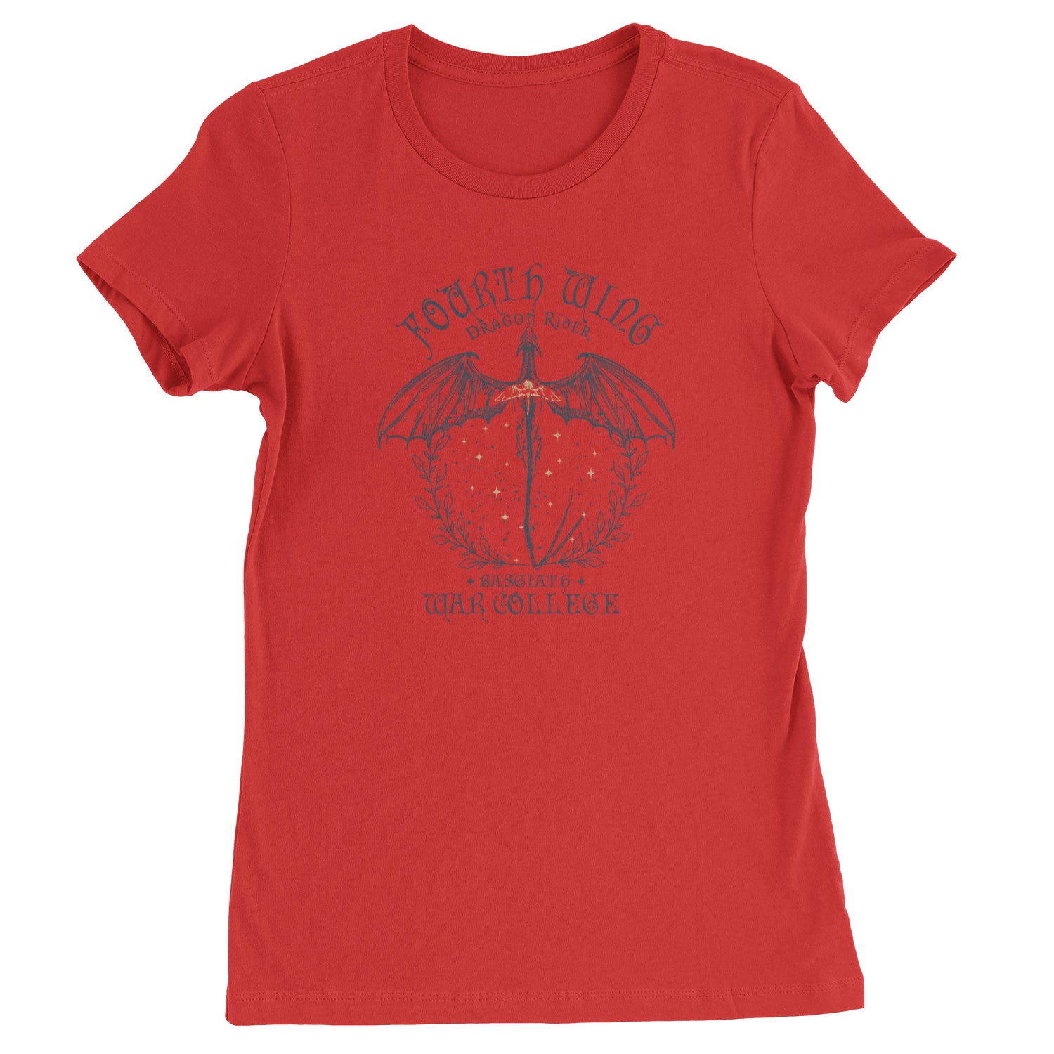 Fourth Wing Dragon Rider Vintage Basgiath War College Womens T-shirt Red