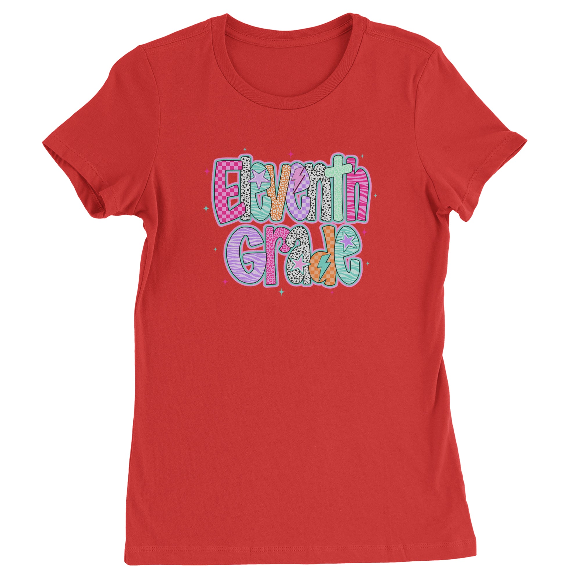 Eleventh Grade Extra Colorful Back to School Womens T-shirt Red