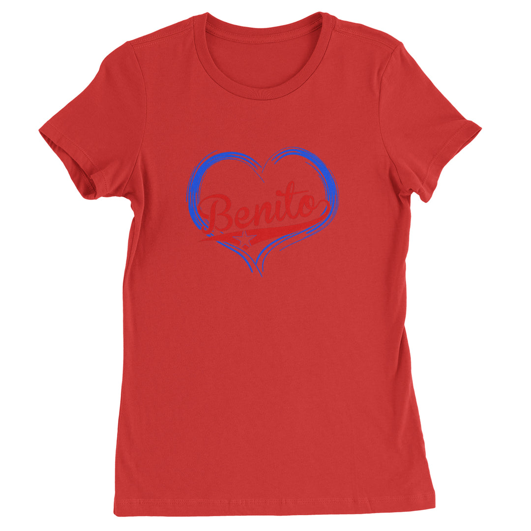 Benito Heart Puerto Rico Womens T-shirt Red