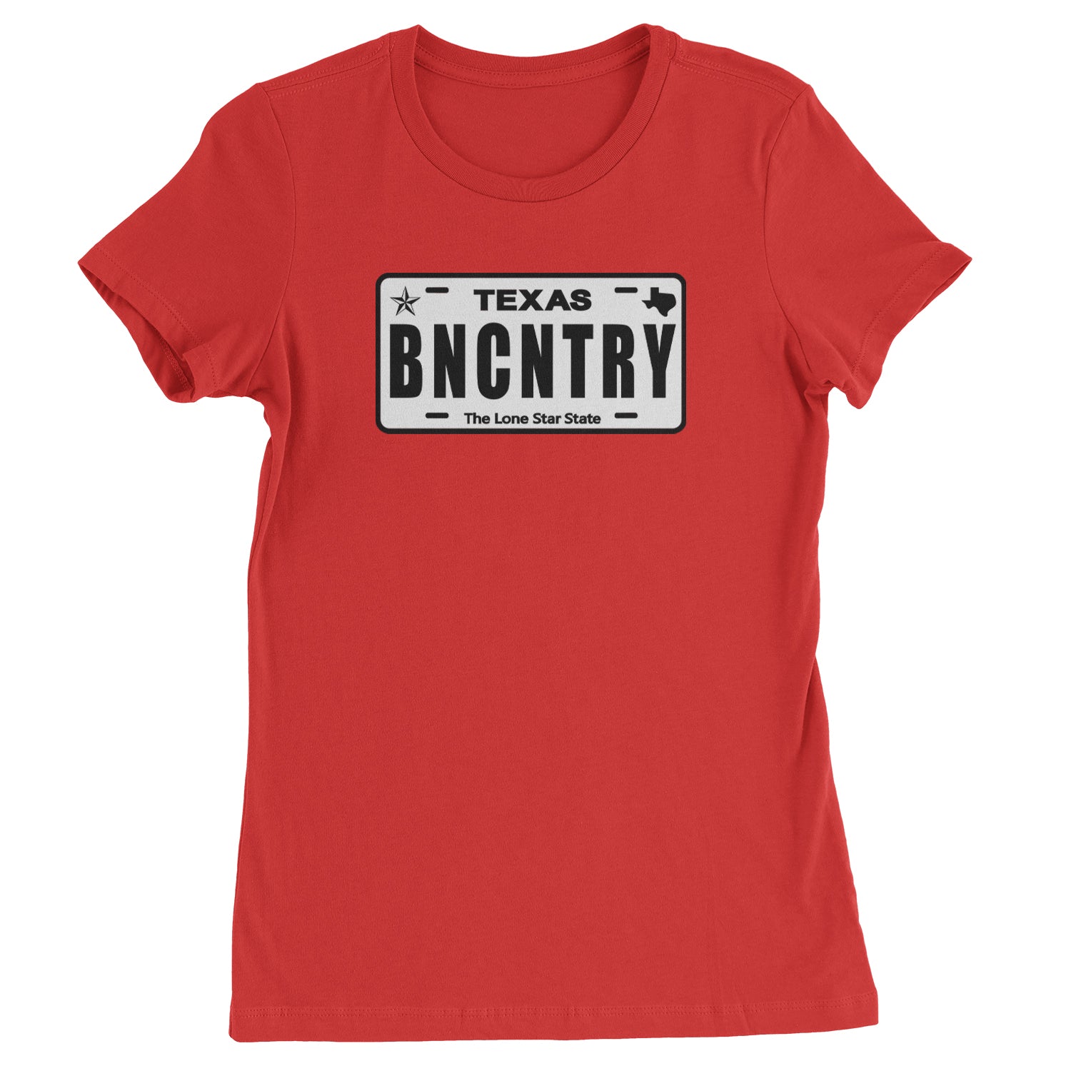 Texas License Plate BNCNTRY  Womens T-shirt Red