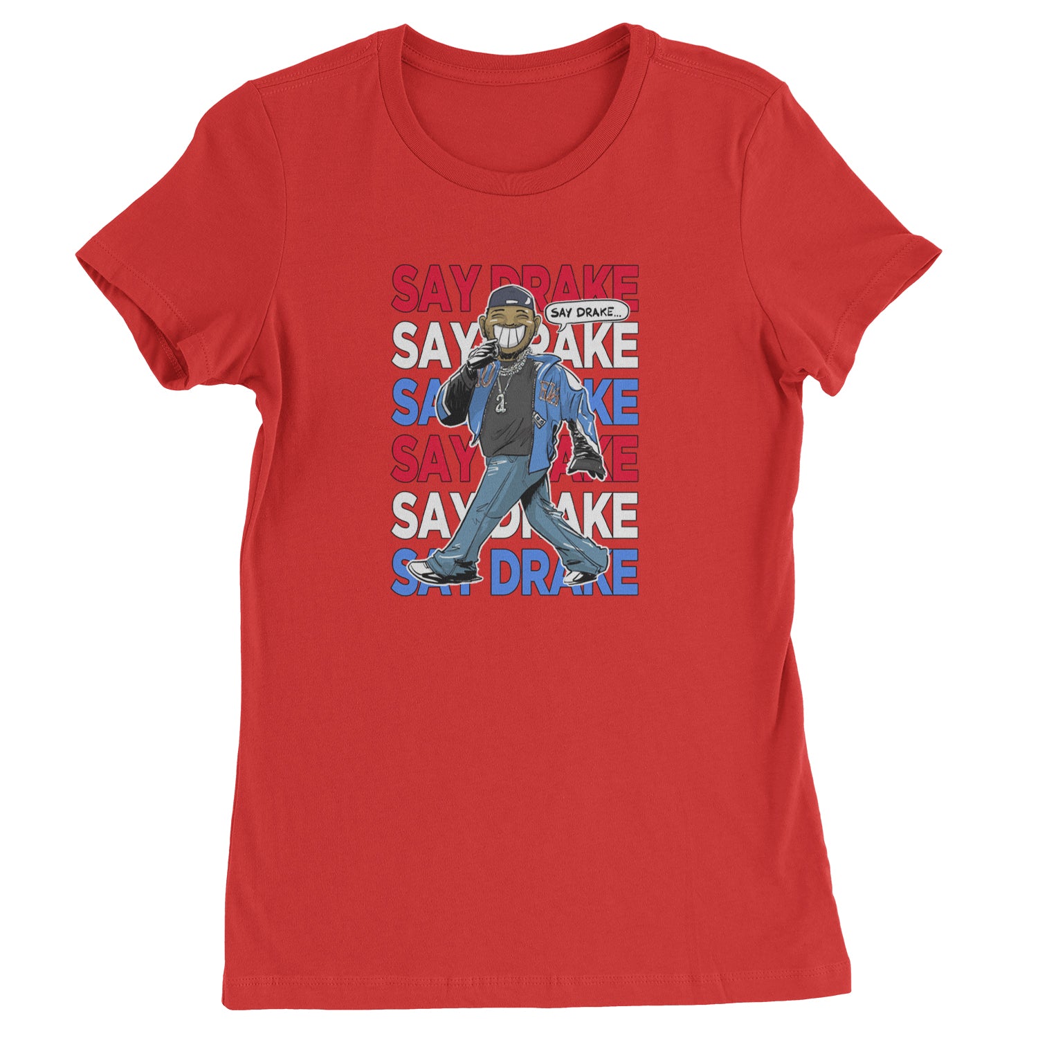 Say Drake Smiling Meme Mustard Womens T-shirt Red