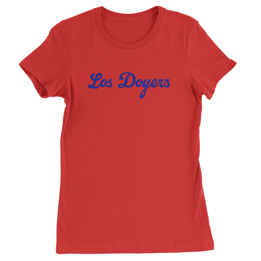 Los Doyers LA Baseball Womens T-shirt Red