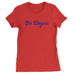 Los Doyers LA Baseball Womens T-shirt Red