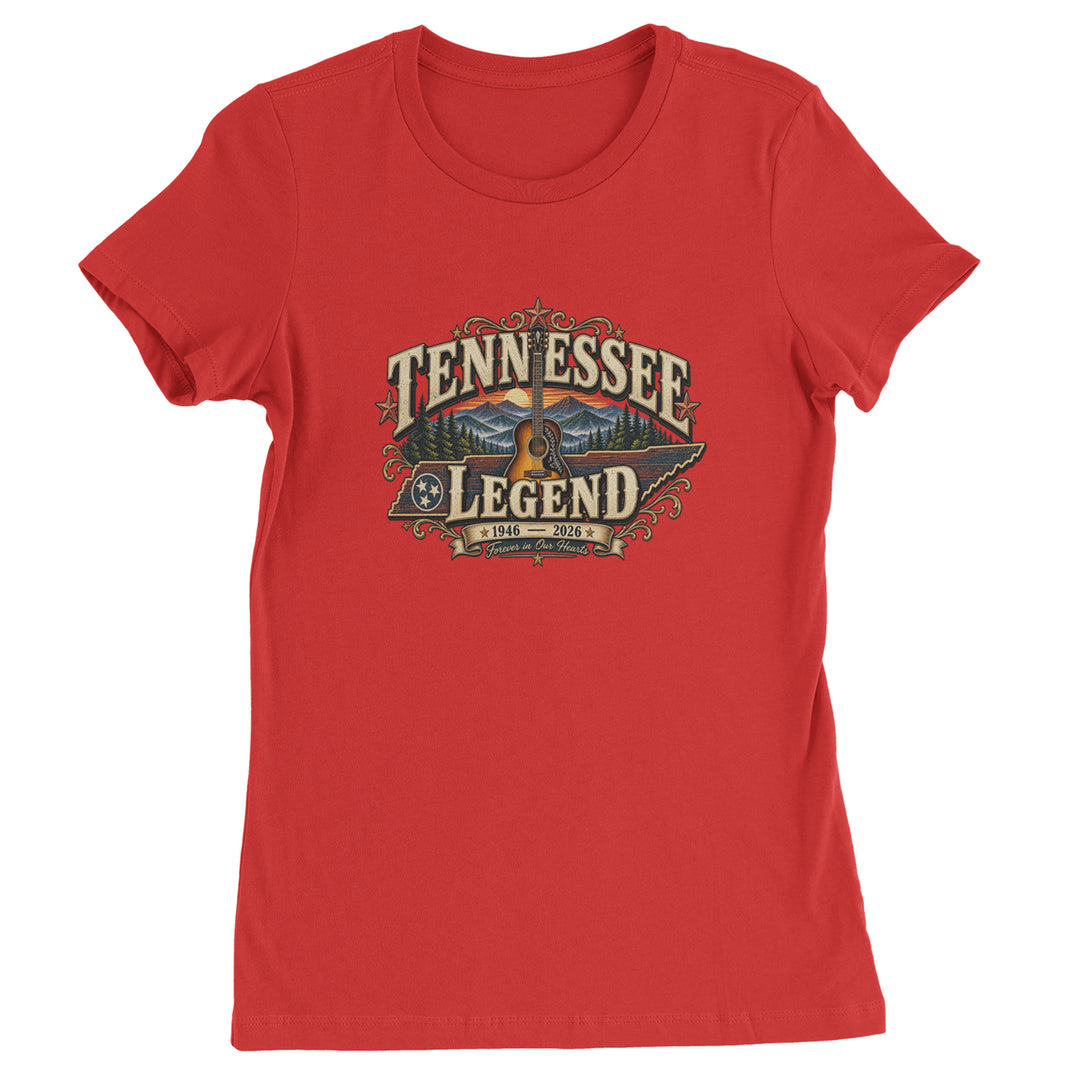 Tennessee Legend Country Music Dolly Womens T-shirt Red