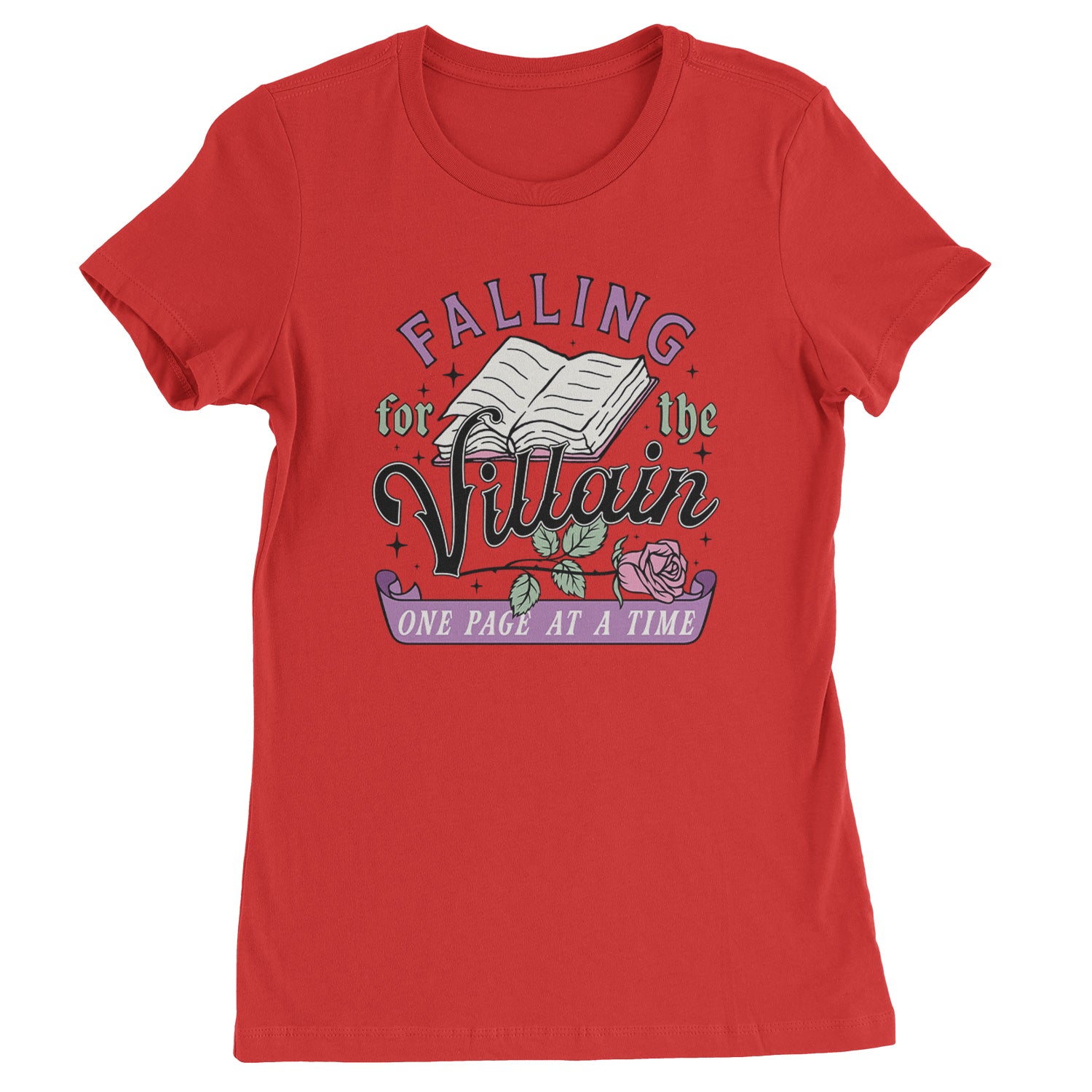 Falling For The Villain One Page At A Time  Womens T-shirt Red