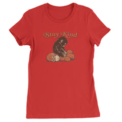 Punch Stay Kind Macaque Womens T-shirt Red