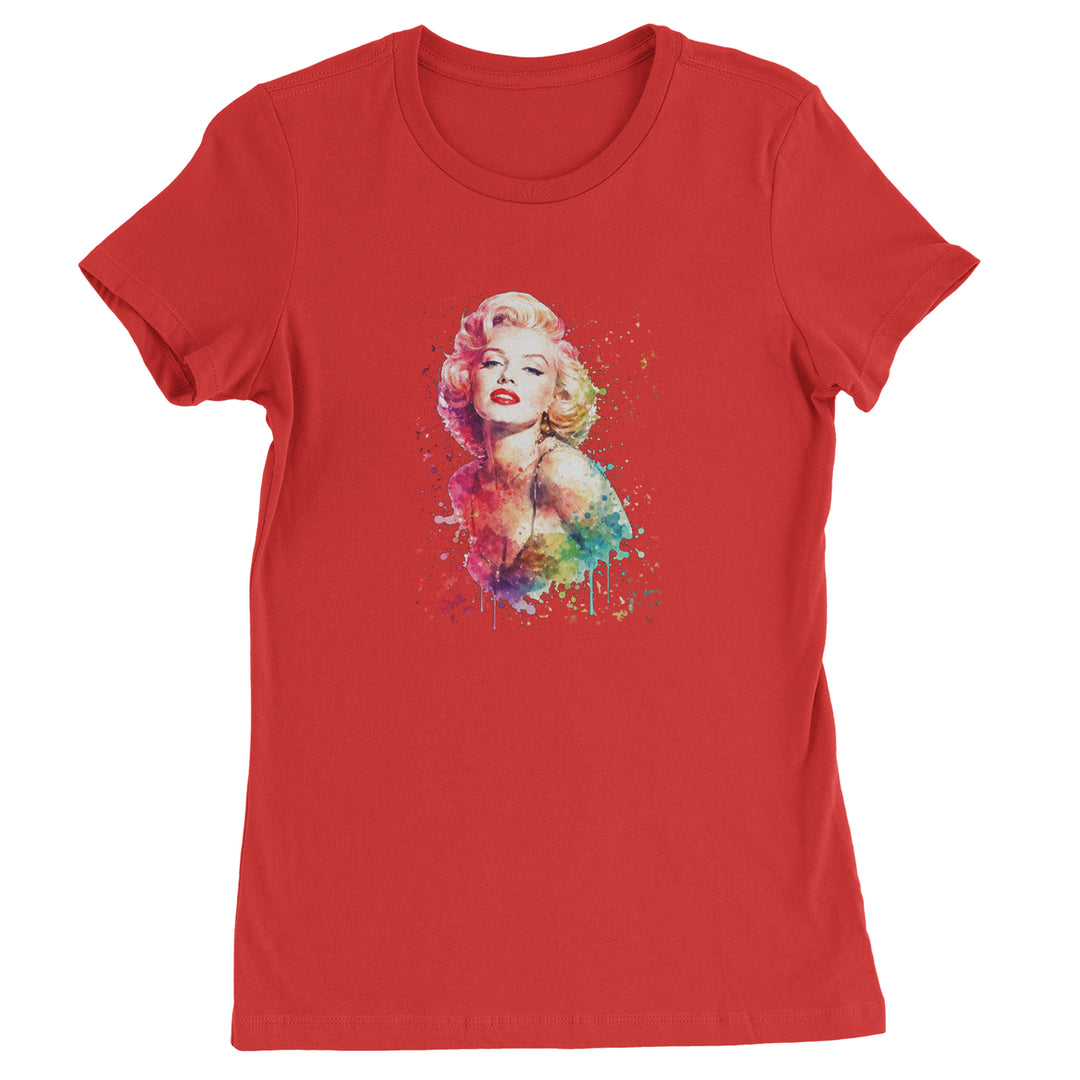 Mrs. Monroe Watercolors Bombshell Womens T-shirt Red