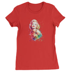 Mrs. Monroe Watercolors Bombshell Womens T-shirt Red